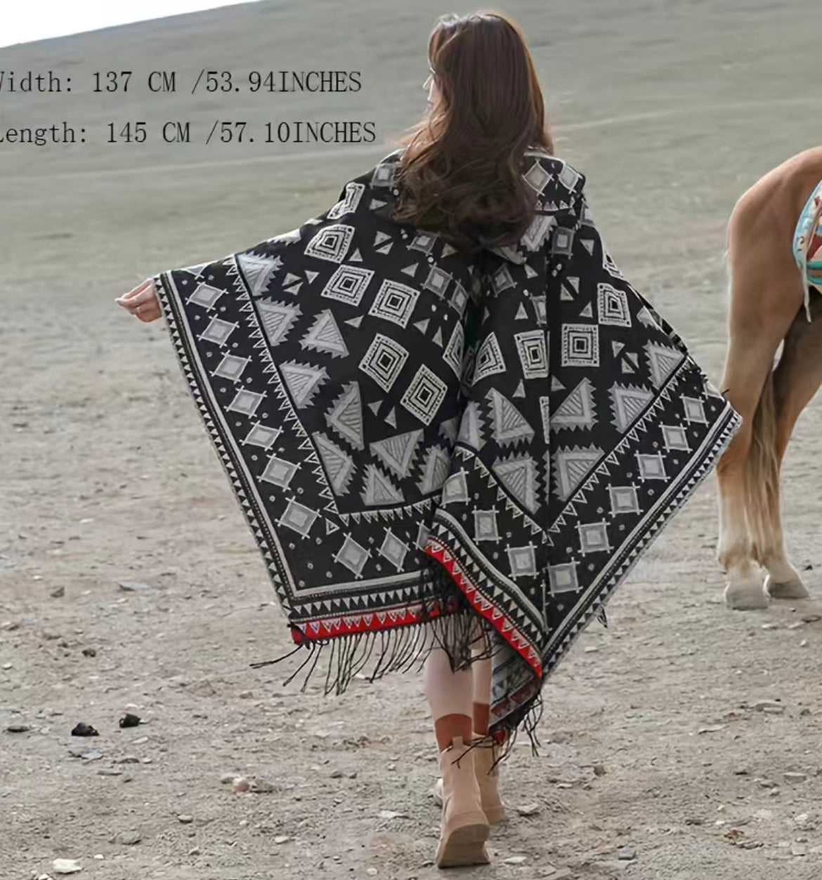 Aztec Hooded Cape