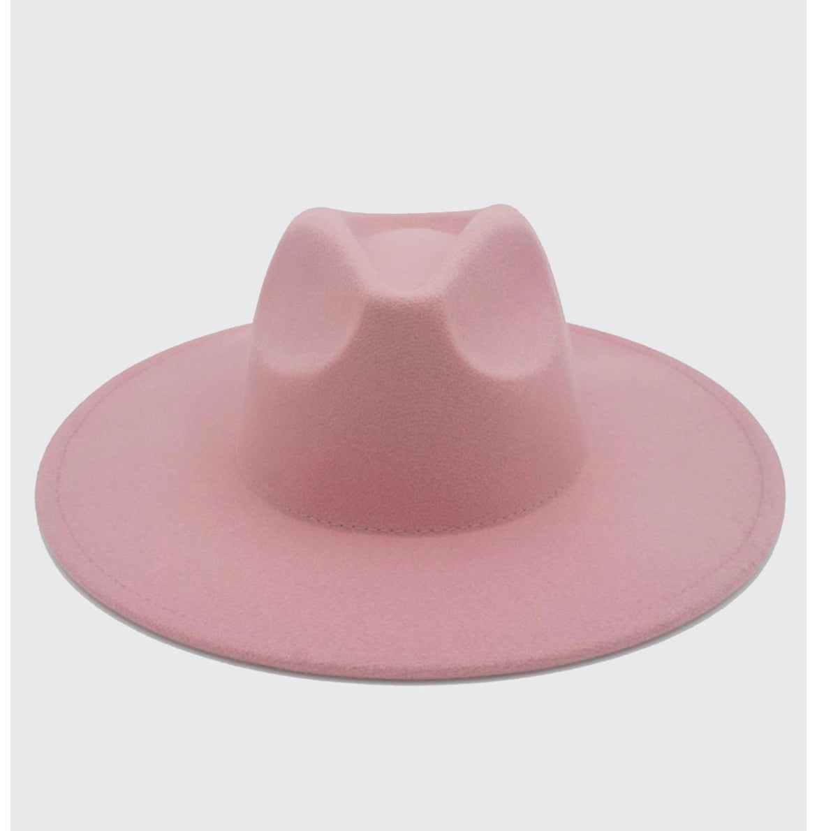 UFG Bandless Faux-Wool Wide Brim Fedora Hat