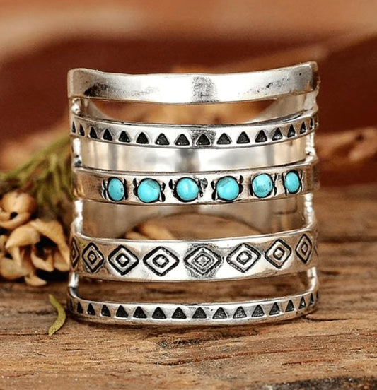 Banded Aztec Ring