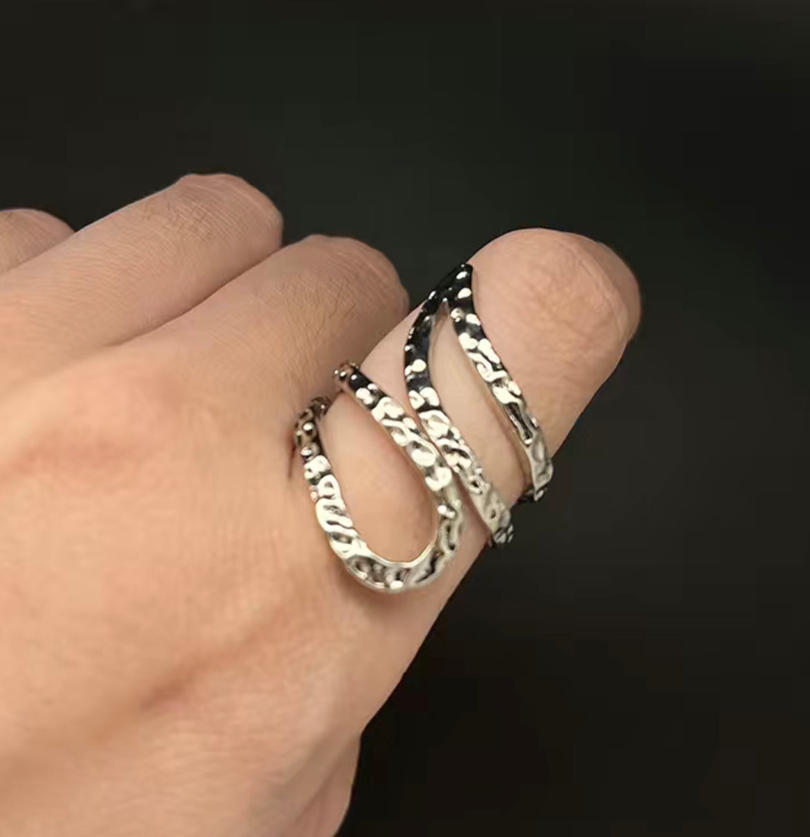 Hammered Bypass Ring
