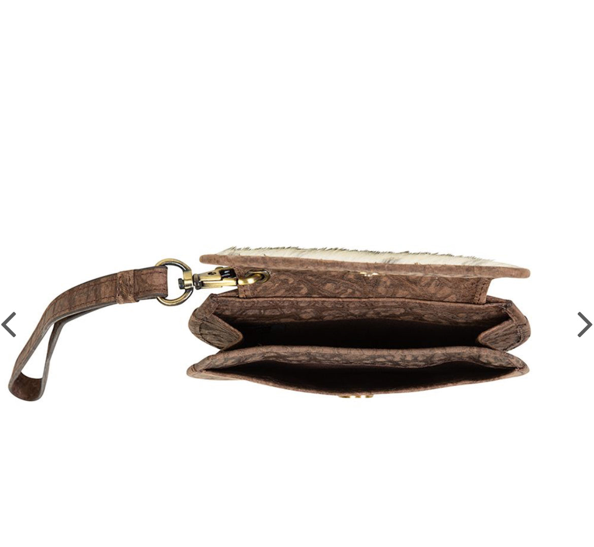 Shorthorn Wristlet Hairon Wallet - Myra Wristlet
