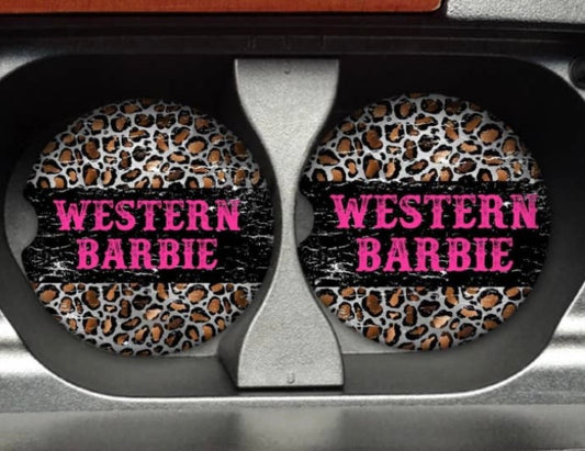 Western Barbie Car Coaster
