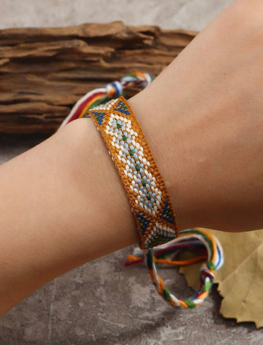 Braided Colorblock String Bracelet