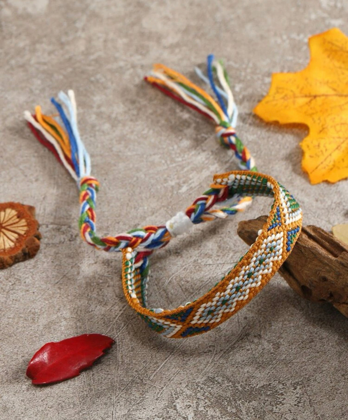 Braided Colorblock String Bracelet